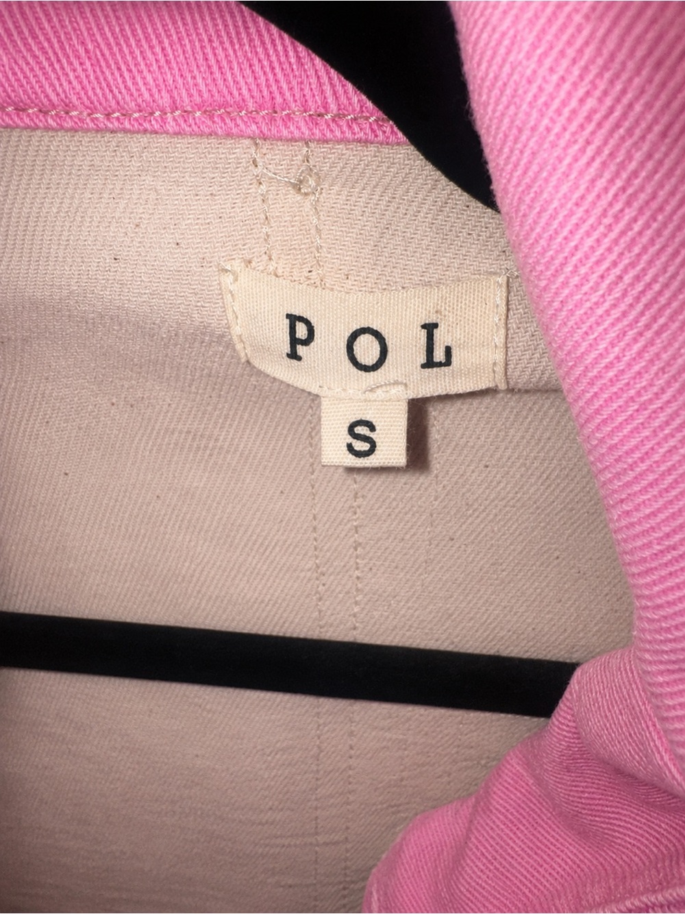 POL Pink & Cream Patchwork Distressed Cropped Jacket – Size Small - Picture 4 of 4